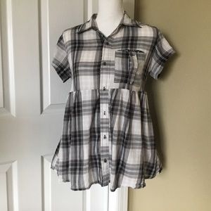 Free People Plaid Top